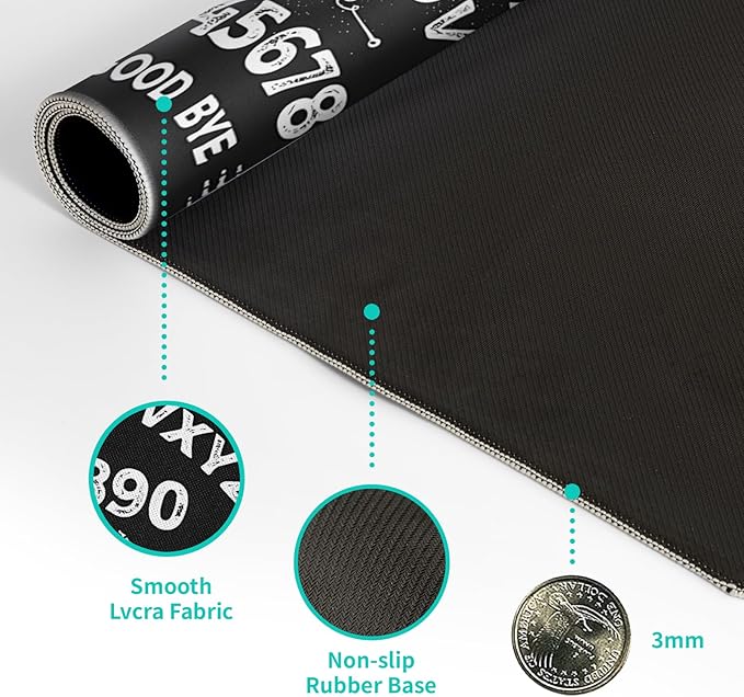 Mysterious Spirit Goth Gaming Mouse Pad 27.6x11.8 Inch Large Desk Mat Black Extended Pads Big Mousepad Non-Slip Rubber Base Keyboard Mat with Stitched Edges for Gaming Laptop Computer PC Desktop