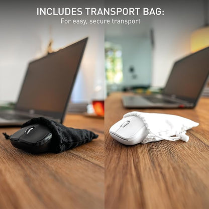 Cherry MW 2200 Compact Laptop Mouse with Nano USB Receiver and Carrying Pouch (White)