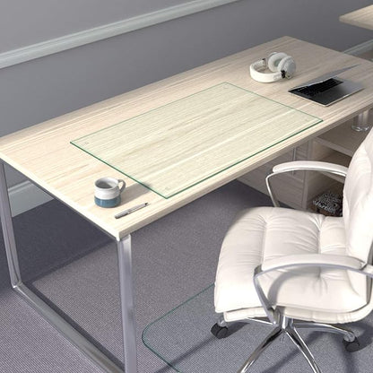 Vitrazza DeskGuard Glass Desk Mat, 18” x 28”, Superior ¼” Thick Tempered Safety Glass, Chiaro Standard Clear, Scratch-Resistant Surface, Protects Desktops & Enhances Workspace