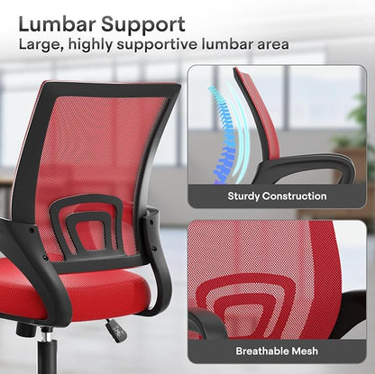 Athena Collection Office Chair - 330Lbs, 2 Packs Breathable Mesh Desk Chair Thickness Cushion with Lumbar Support & Armrest, Rolling Swivel Adjustable Tilt Lock for Home Office/Gaming, Bedroom Study