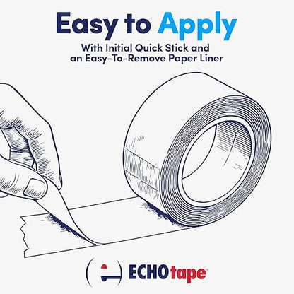 ECHOtape FS-J7754 | All Weather ASJ Poly Insulation Facing Tape | Insulation Seaming, Sealing, Repair Tape | High Performance Adhesive | |White ASJ Poly Tape | Contractors Tape | 2.83 in x 50 yds