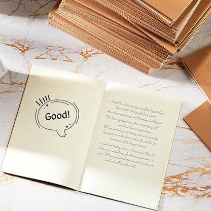 Mimorou 100 Pcs Kraft Notebook Journals 5.5 Inch x 8.3 Inch A5 Softcover Notebooks Bulk for Writing Sketch Office Notepad with 60 Pages 30 Sheets (Multicolor,Lined)(Brown,Unlined)