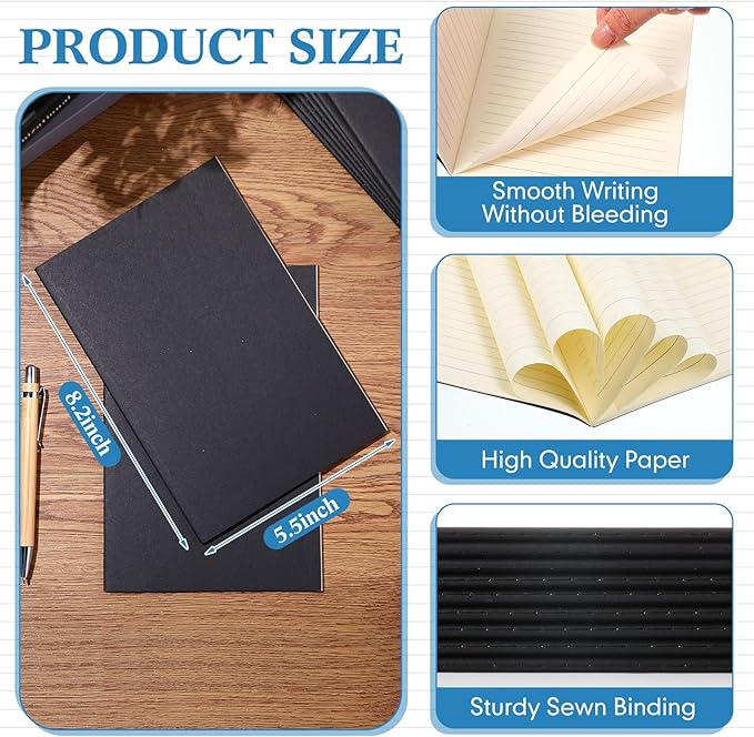 Mimorou 100 Pcs Kraft Notebook Journals 5.5 Inch x 8.3 Inch A5 Softcover Notebooks Bulk for Writing Sketch Office Notepad with 60 Pages 30 Sheets (Multicolor,Lined)