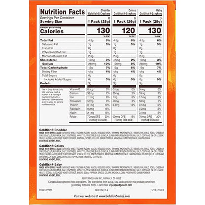 Goldfish Family Faves Crackers, Cheddar, Colors and Baby Crackers Snack Packs, 20-Ct Variety Pack (Pack of 2)