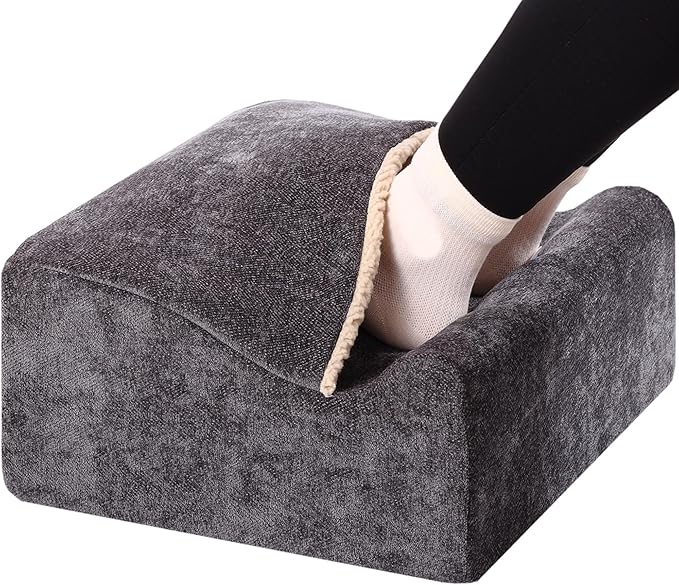 Foot Rest for Under Desk at Work,at Work Soft Ergonomic Footrest,Support Foot Pillow,Heel Chair,Leg Elevation Pillow,(Black) (Dark Gray+)