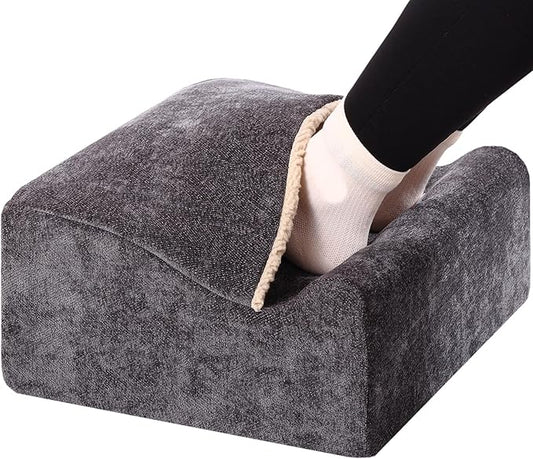 Foot Rest for Under Desk at Work,at Work Soft Ergonomic Footrest,Support Foot Pillow,Heel Chair,Leg Elevation Pillow,(Black) (Dark Gray+)