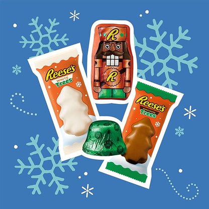REESE'S Assorted Flavored Peanut Butter Shapes, Christmas Candy Bag, 31.94 oz