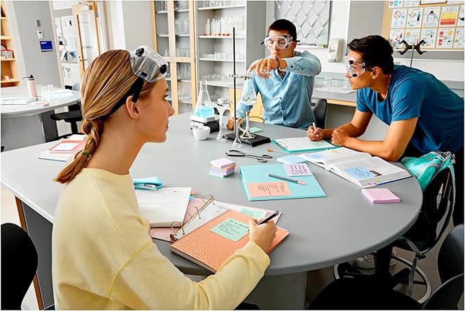 Post-it Super Sticky 100% Recycled Pop-up Notes, 3 in. x 3 in., 70 Sheets, 6 Pads, Wanderlust Collection, School Supplies and Office Products