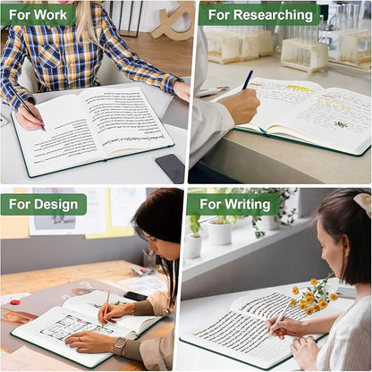 COMIX A4 Lined Journal Notebooks, 240 Pages, Large Size-8.5" x 11", Dark Green, Hardcover Journaling Notebooks for Men & Women- Fits for Office, Business, School, Notes Taking & Writing