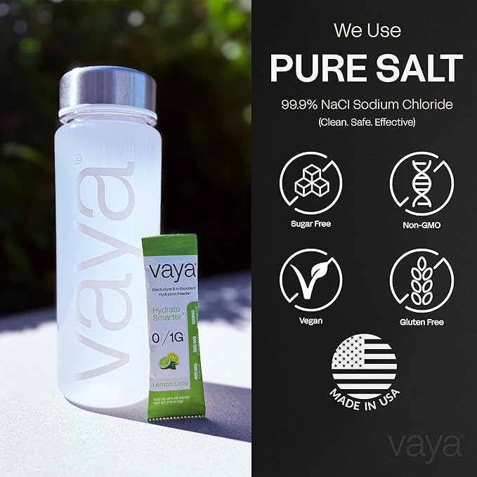 Vaya - Sugar Free Electrolyte Powder Packets – Give Your Body Instant Hydration - with Fasting Electrolytes (24 Pack, Raspberry, Grape, Lemon Lime, Watermelon)