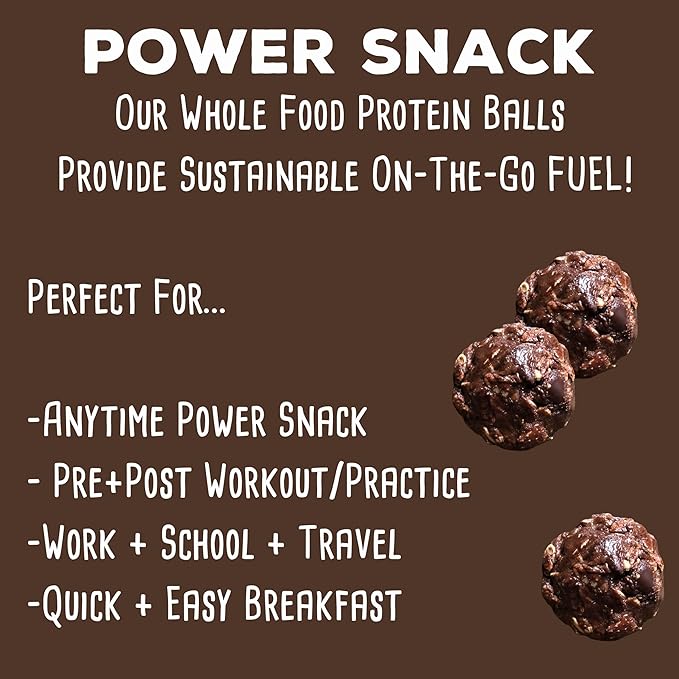 simplyFUEL Whole Food Protein Balls with Probiotics - Brownie Batter Snacks - 8g Protein Snack - Gluten Free Energy Balls