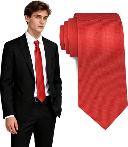 Fineknot Black Ties for Men, Formal Neckties for Men, Solid Color Mens Ties for Business, Wedding, Party, Mens Neck Tie