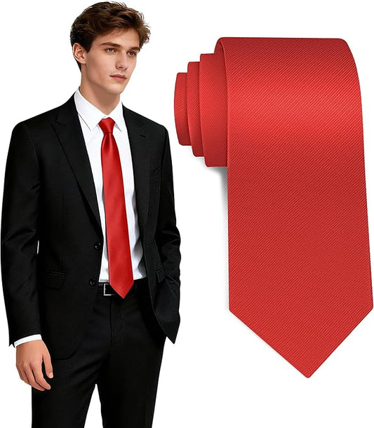 Fineknot Black Ties for Men, Formal Neckties for Men, Solid Color Mens Ties for Business, Wedding, Party, Mens Neck Tie