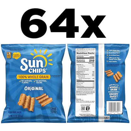 SunChips Original Multigrain Snacks, 1.5 Ounce (Pack of 64)