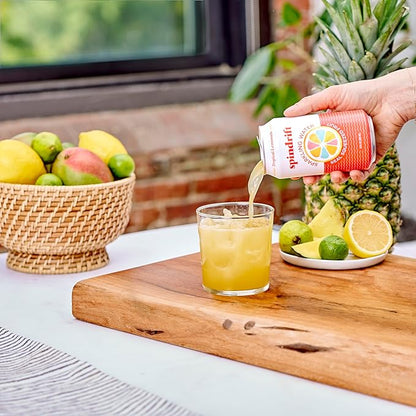 Spindrift Sparkling Water, Tropical Lemonade Flavored, Made with Real Squeezed Fruit, 12 Fl OZ Cans, Pack of 24 (Only 13 Calories per Can)