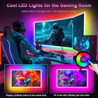 Daymeet RGB 9.84ft LED Strip Lights for 32-43in TV, Dreamcolor Music Sync TV Backlight Color Changing, APP Remote Control for Home Gaming Room & Xmas Decor