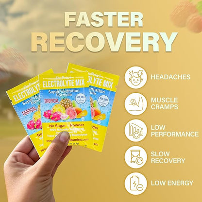 Dr. Price’s Electrolytes Powder Packets | Tropical 30 Servings | Sugar Free Hydration Packets with 72+ Trace Minerals | Keto, Vegan, Electrolyte Drink Mix | Doctor-Formulated, Made in USA