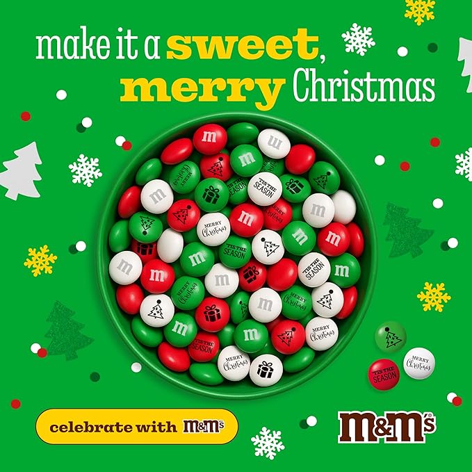 M&M’S WORLD Christmas Milk Chocolate Candy - 5 Pounds of Holiday Color Chocolate Bulk For Christmas Candy Bags, Decorations, and More
