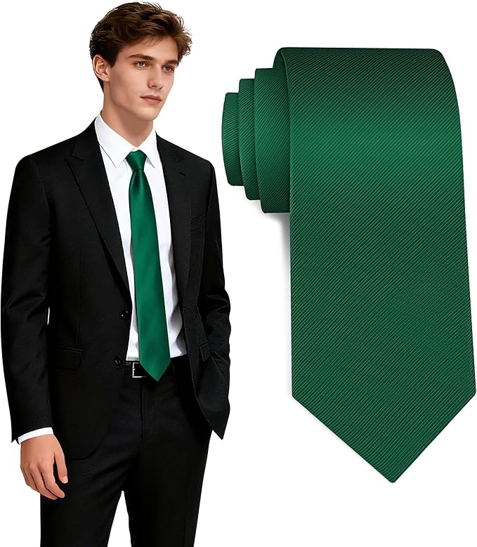 Fineknot Black Ties for Men, Formal Neckties for Men, Solid Color Mens Ties for Business, Wedding, Party, Mens Neck Tie