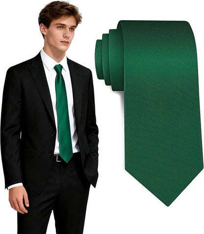 Fineknot Black Ties for Men, Formal Neckties for Men, Solid Color Mens Ties for Business, Wedding, Party, Mens Neck Tie