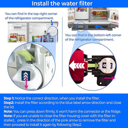 Waterdrop EDR1RXD1 Refrigerator Water Filter Replacement for Everydrop® Filter 1, W10295370A and Air Filter Replacement for Whirlpool® W10311524, FreshFlow AIR 1, 3 Combo