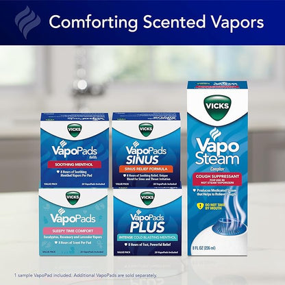Vicks Warm Steam Vaporizer & Humidifier 1.5 Gallon Tank for Small and Medium Rooms, Night Light, Works with VapoPads and VapoSteam