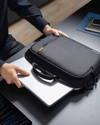 tomtoc 360 Protective Slim Laptop Case with Shoulder Strap for 15.6 Inch Acer Dell HP ASUS Lenovo Samsung Laptop Notebook Chromebook, Water-Repellent Laptop Accessory Carrying Bag for Daily Business