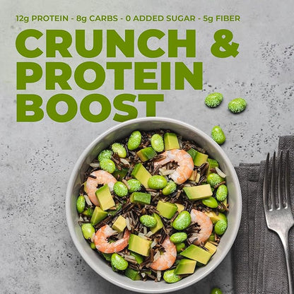 Crunchy Dry Roasted Edamame Beans Snack by Zest Delites, Sea Salt, Vegan, Low Calorie (110cal) High Protein Snacks (12g), Low Carb, Keto, Gluten Free, 0.9 oz 24 Packs