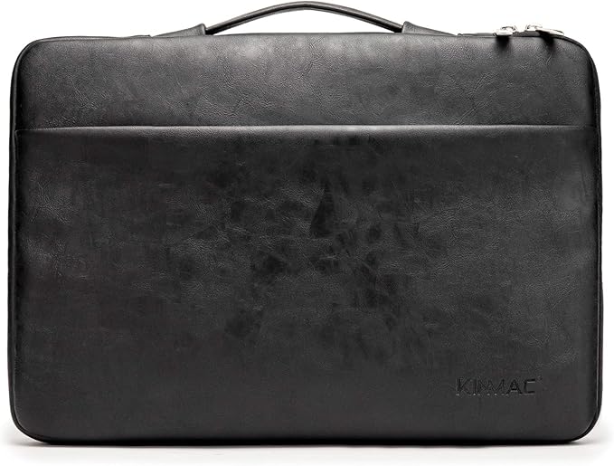 Kinmac 360° Protective Laptop Sleeve Case Bag Cover with Handle for MacBook Pro 16 inch,16 inch HP,Lenovo,Dell,ASUS,Acer Ultrabook and Business Laptop (Black PU)