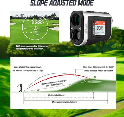 PGM Golf Rangefinder with Slope 600/1300 Yards, 7X Magnification Laser Range Finder Golf with Flag Pole Locking Vibration, Golf Gifts Accessories with Range Finder Magnetic Strap for Men