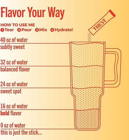 TREVI™ Sugar Free Electrolytes - Drink Mix Hydration Powder Packets - 8 Count - Orange