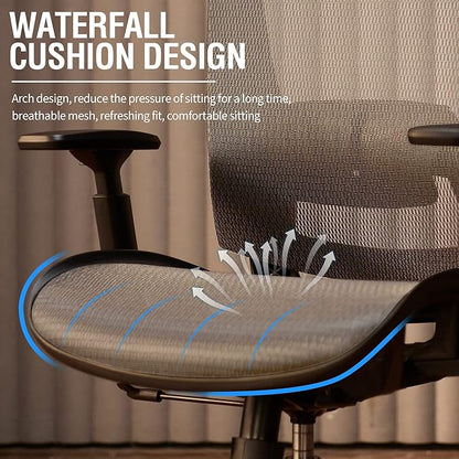 ELABEST T96 Mesh Office Chair,Ergonomic Computer Desk Chair,Sturdy Task Chair- Adjustable Lumbar Support & Armrests,Tilt Function,Comfort Wide Seat,Swivel Home Office Chair