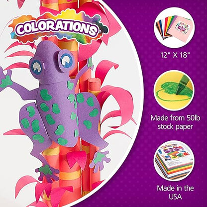 Construction Paper,Black,12 inches x 18 inches,300 Sheets,Heavyweight Construction Paper,Crafts,Art,Kids Art,Painting,Coloring,Drawing,Creating,Paper,Art Project,All Purpose