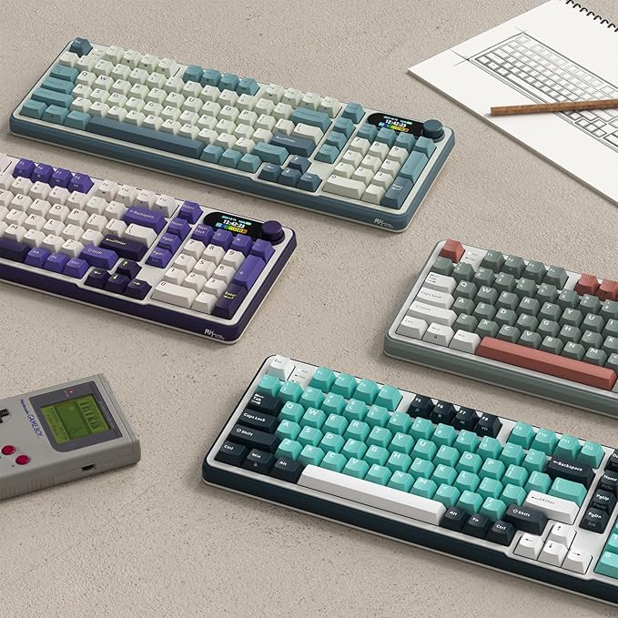 RK ROYAL KLUDGE S98 Mechanical Keyboard w/Smart Display & Knob, Top Mount 96% Wireless Mechanical Keyboard BT/2.4G/USB-C, Hot Swappable, Software Support, Creamy Sounding, 98 Keys