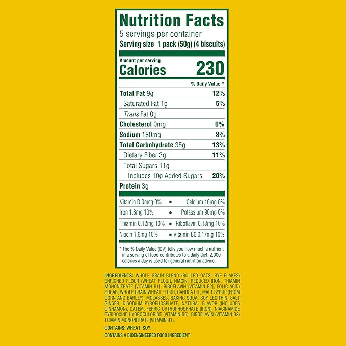belVita Breakfast Bars Biscuits, Gingerbread, Limited Edition, 30 Total Packs, 6 Boxes (4 Biscuits Per Pack)