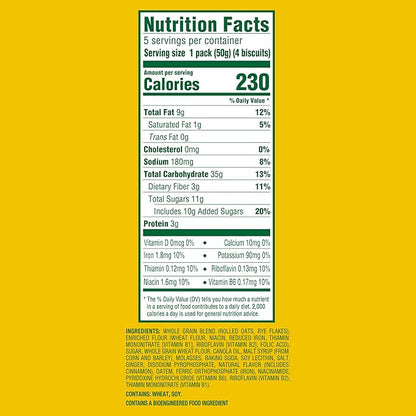 belVita Breakfast Bars Biscuits, Gingerbread, Limited Edition, 30 Total Packs, 6 Boxes (4 Biscuits Per Pack)