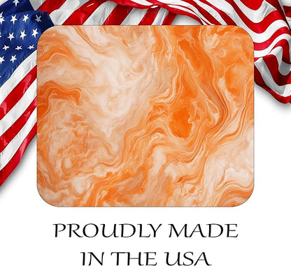 Orange Marble Agate Mouse Pad Mat Mousepad for Desk Computer Laptop PC Gaming Home or Office Gift Marbled Abstract (Orange MP39)