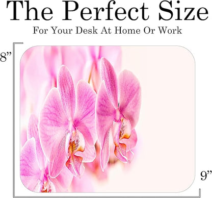 Floral Pattern Flower Mouse Pad Mat Mousepad for Desk Computer Laptop PC Gaming Home or Office Gift for Her Flowers (Orchid MP110)