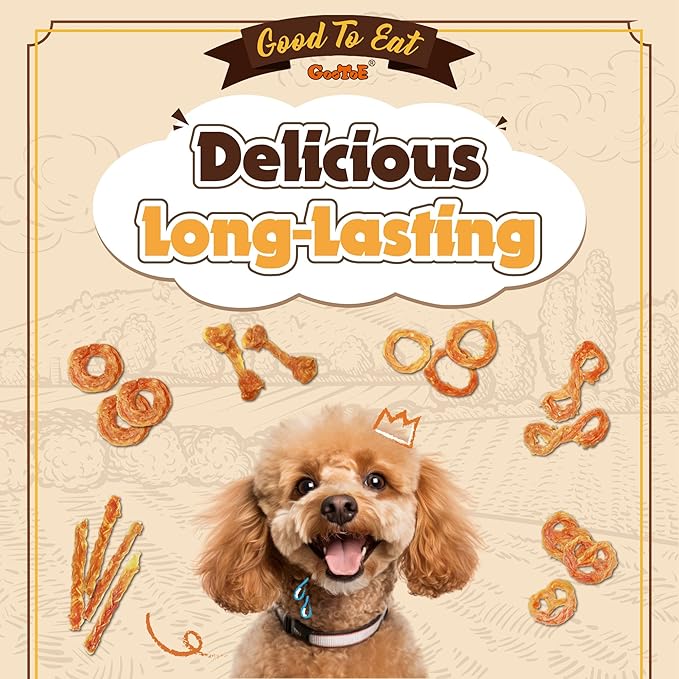 Gootoe Turkey Tendons for Dogs –All-Natural, Hypoallergenic Dog Treats, Rawhide Alternative, Long Lasting Puppy Chews, Healthy Dog Treats for Large Breeds, Bone (L), 9 Count Pack