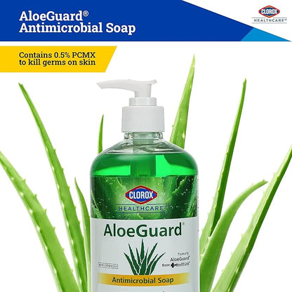 CLOROX Healthcare AloeGuard Antimicrobial Hand Soap for Healthcare Professionals - Liquid Hand Wash for Everyday Use with Aloe Vera to Soothe & Moisturize Hands, 18 Fl Oz