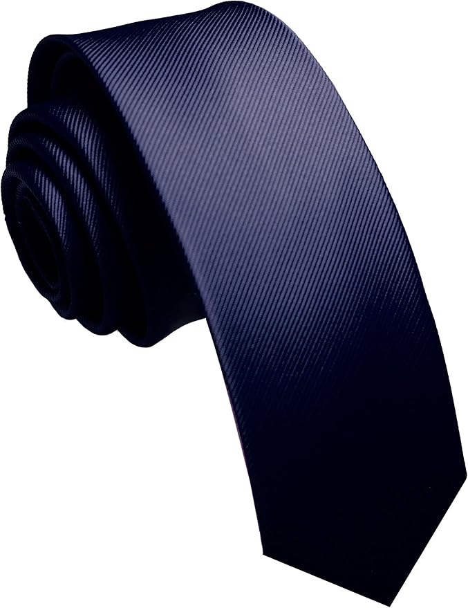 JEMYGINS 2.4" Solid Color Skinny Tie and Pocket Square with Tie Clip Sets for Men (6cm)