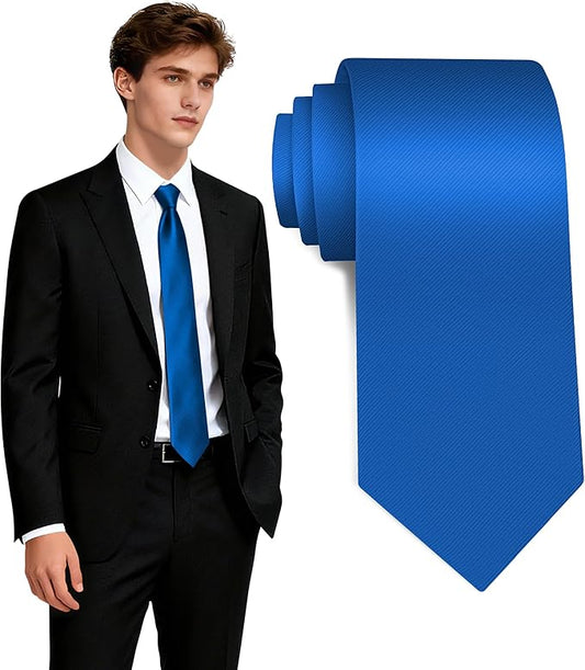 Fineknot Black Ties for Men, Formal Neckties for Men, Solid Color Mens Ties for Business, Wedding, Party, Mens Neck Tie
