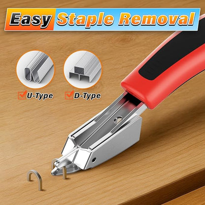 DIYSELF-Staple-Gun-for-Wood, 4-in-1 Upholstery Staple Gun Heavy Duty, Fabric Stapler, grapadora para Madera, Adjustable Manual Upholstery Stapler for Wall, Crafts, Furniture with 4000 Staples/Remover