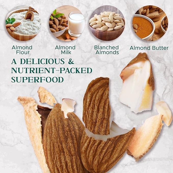 Dry Roasted Almonds Unsalted 16 oz (1 lb) Batch Tested Gluten & Peanut Free | No Oil | Whole | No PPO | Non-GMO | No Herbicide | Healthy Protein Boost | Premium Quality | Try the difference