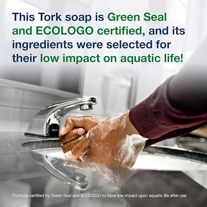 Tork Odor-Control Hand Soap Liquid S4 Gentle, Perfume-Free, Compatible with S4 Dispensers 6 x 1L Bottles (400020)
