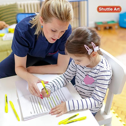 Shuttle Art 144 Pack Highlighters, Yellow Highlighter Pen Bulk with Versatile Chisel Tip Dry-Quickly Non-Toxic Highlighter Markers for Adults Kids Highlighting in Home School Office