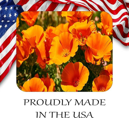 Floral Pattern Flower Mouse Pad Mat Mousepad for Desk Computer Laptop PC Gaming Home or Office Gift for Her Flowers (Poppy MP109)