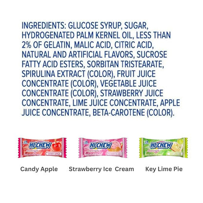HI-CHEW Dessert Mix, 6 Bags, 3oz Each - Apple, Key Lime Pie, Strawberry Ice Cream - Unique Fun Soft & Chewy Candy - Immensely Creamy Fruity Candy Flavors - Individually Wrapped for Sharing