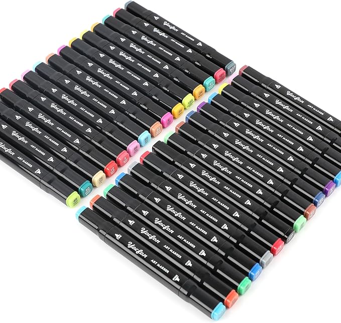 30 Colors Alcohol Markers, Dual Tips Drawing, Art Markers Set For Adults Coloring Sketch Illustration, Chisel & Fine
