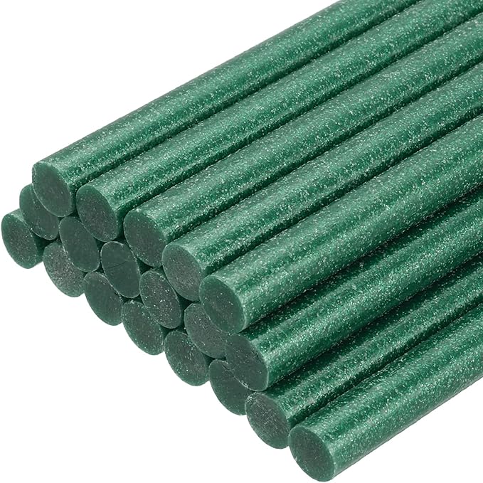 PATIKIL Hot Glue Sticks for Glue Gun, 20 Pcs Colored Hot Melt Adhesive Bulk Sticks for DIY Craft Projects Art Decoration Home Repairs, Dark Green (3.9" x 0.43")